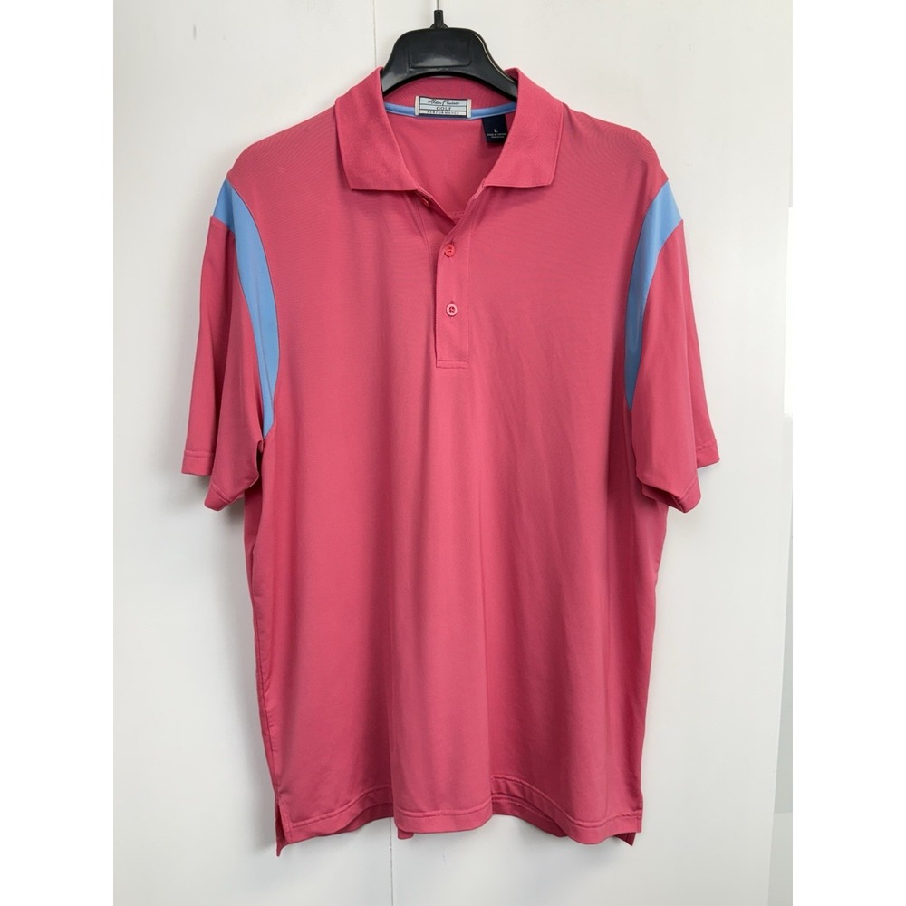 Alan Flusser Golf Performance Polo‎ Shirt Adult Large Pink Short Sleeve